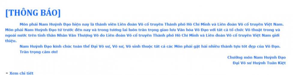 Chưởng môn Nam Huỳnh Đạo lẩn tránh lời thách đấu cao thủ Vịnh Xuân?