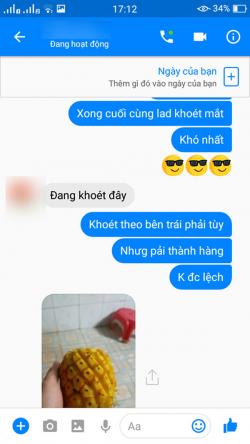 Khi gái hướng dẫn bạn trai gọt dứa =))