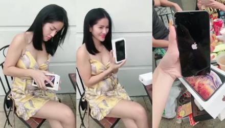 Gái xinh đập hộp iPhone Xs Max siêu đắt và cái kết bất ngờ