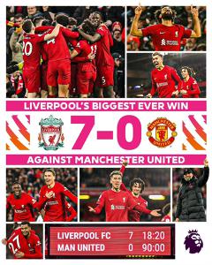 Liverpool 7 - 0 Đại Thắng Manchester United